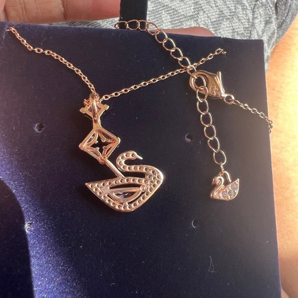 Swarovski Dazzling Swan Collection Rose Gold Necklace - Picture 8 of 11